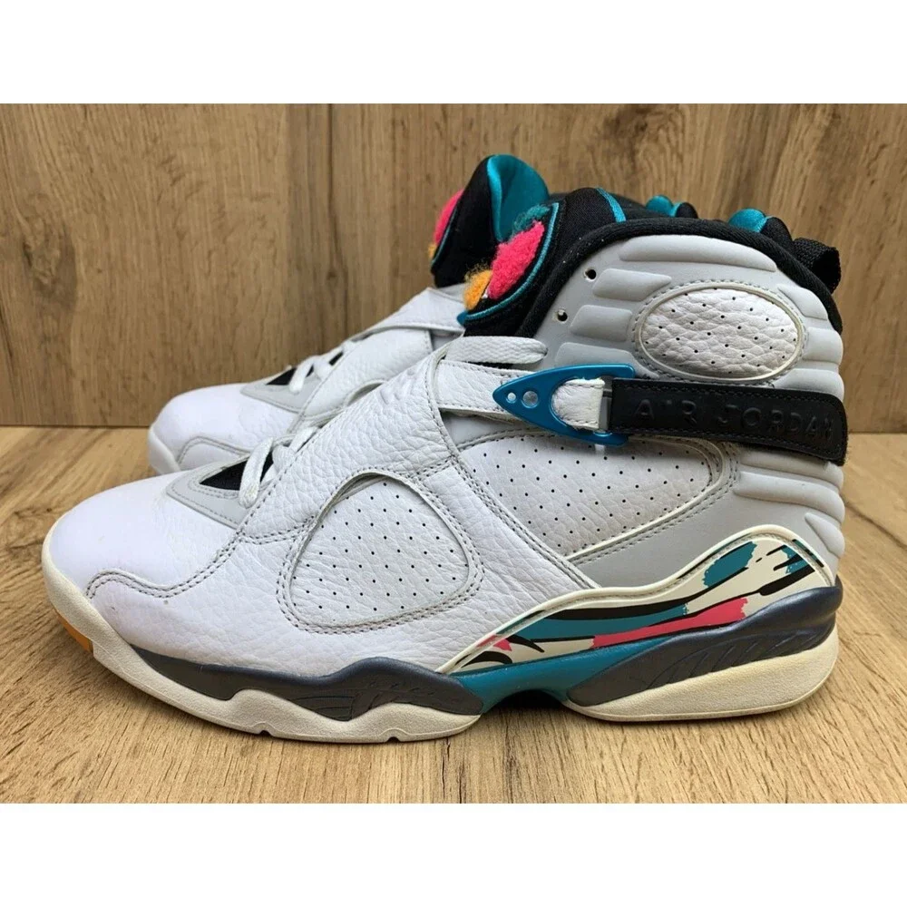 Jordan 8 Retro South Beach 2018 Sneaker Shoes 305381-113 White Turbo Green 8.5